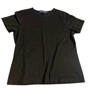 Karen Scott Black Sparkle Stretch T Shirt Top Womens